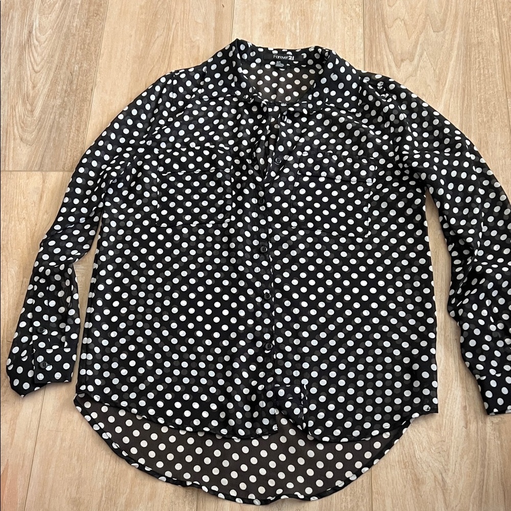 Forever 21 Monochrome Polka Dot Top